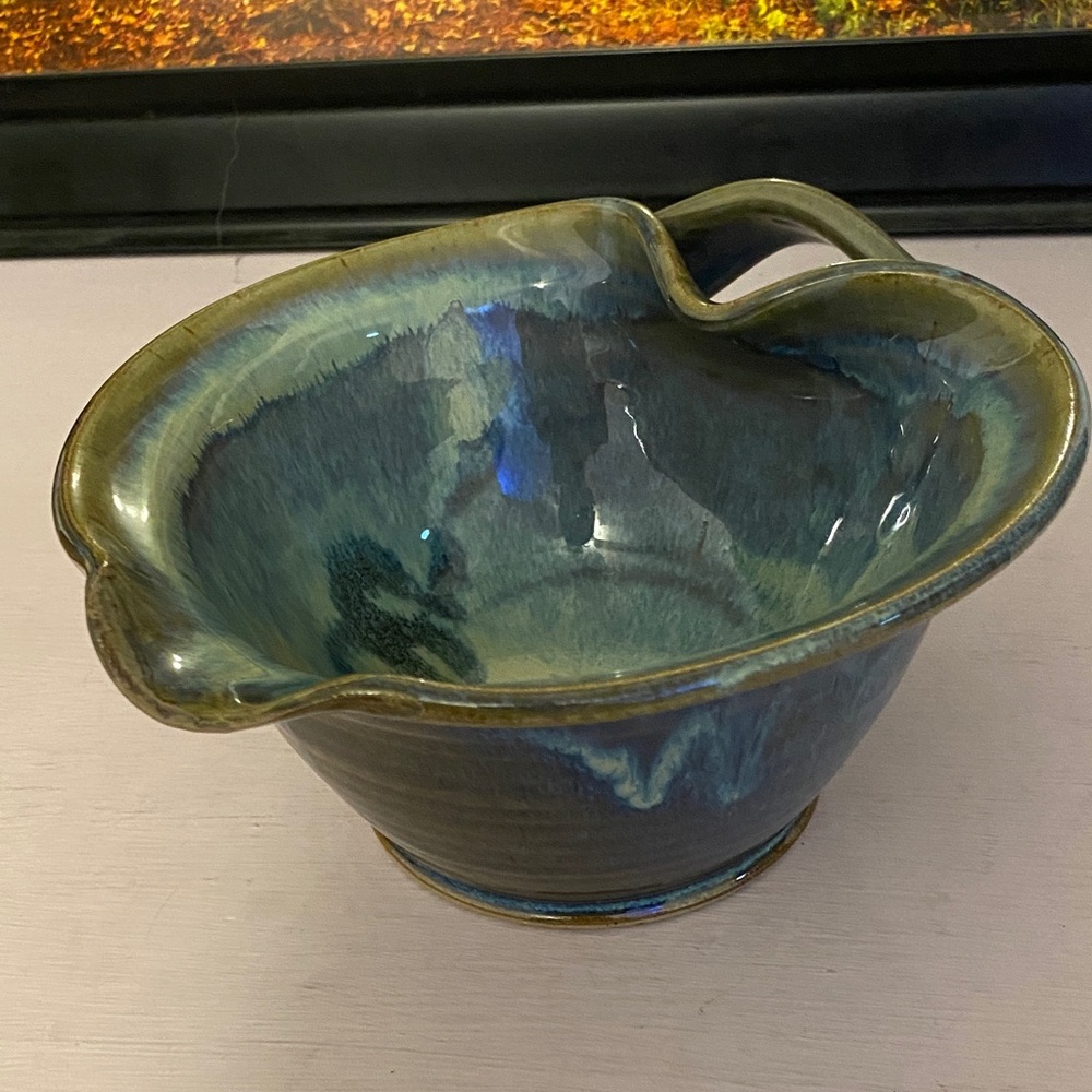 Handcrafted Blue Ceramic Bowl, very nice design